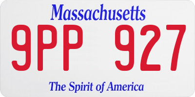 MA license plate 9PP927