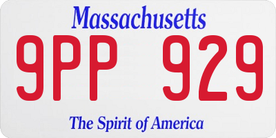 MA license plate 9PP929