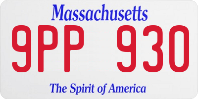 MA license plate 9PP930