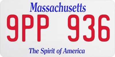 MA license plate 9PP936