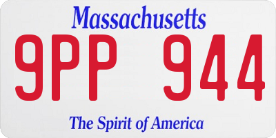 MA license plate 9PP944