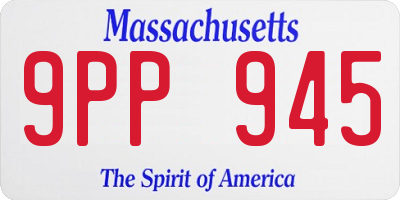 MA license plate 9PP945