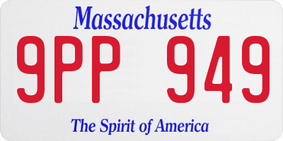 MA license plate 9PP949