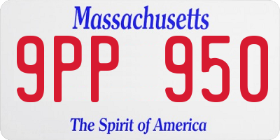 MA license plate 9PP950