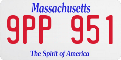 MA license plate 9PP951