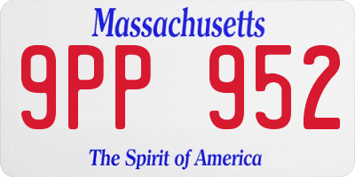 MA license plate 9PP952