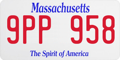 MA license plate 9PP958