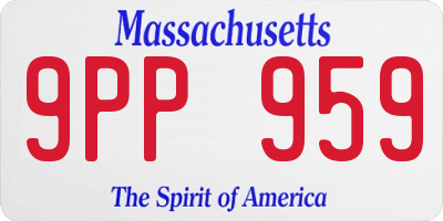 MA license plate 9PP959