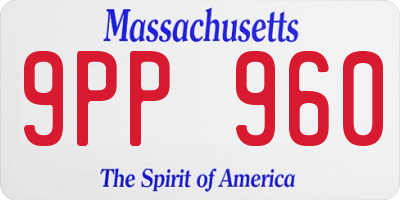 MA license plate 9PP960