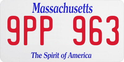 MA license plate 9PP963