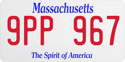 MA license plate 9PP967