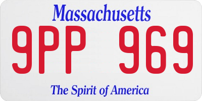 MA license plate 9PP969