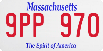 MA license plate 9PP970