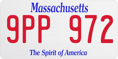 MA license plate 9PP972