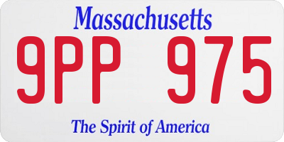 MA license plate 9PP975