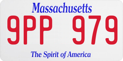 MA license plate 9PP979