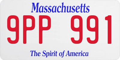 MA license plate 9PP991
