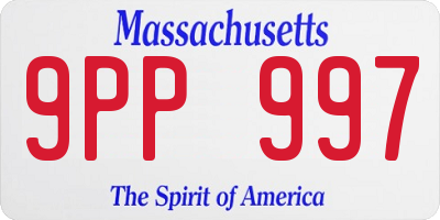 MA license plate 9PP997