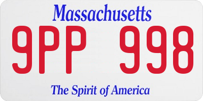 MA license plate 9PP998