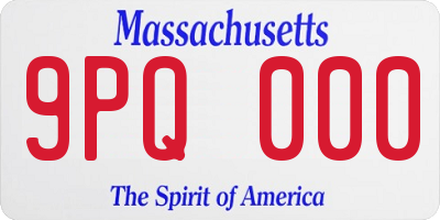 MA license plate 9PQ000