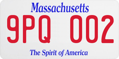 MA license plate 9PQ002