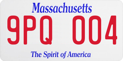 MA license plate 9PQ004