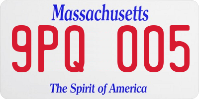 MA license plate 9PQ005