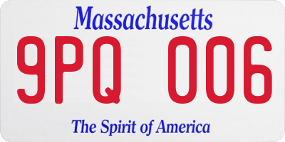 MA license plate 9PQ006