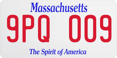 MA license plate 9PQ009