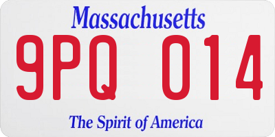 MA license plate 9PQ014