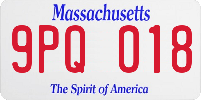MA license plate 9PQ018