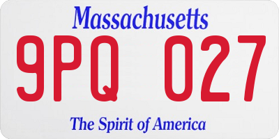 MA license plate 9PQ027