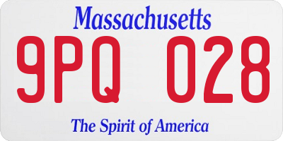 MA license plate 9PQ028