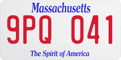 MA license plate 9PQ041