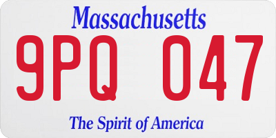 MA license plate 9PQ047