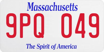 MA license plate 9PQ049