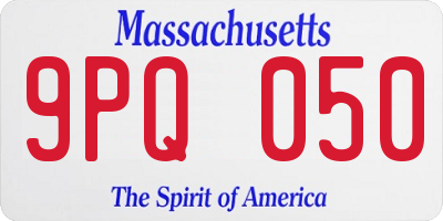 MA license plate 9PQ050