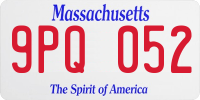 MA license plate 9PQ052