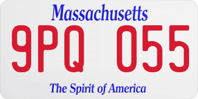 MA license plate 9PQ055