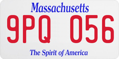MA license plate 9PQ056