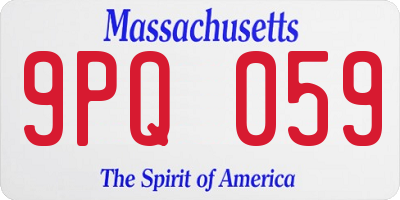 MA license plate 9PQ059
