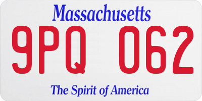 MA license plate 9PQ062
