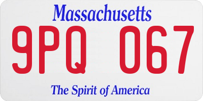 MA license plate 9PQ067