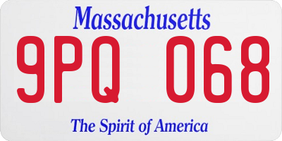 MA license plate 9PQ068