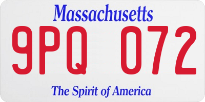 MA license plate 9PQ072