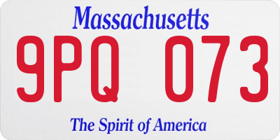 MA license plate 9PQ073