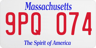 MA license plate 9PQ074