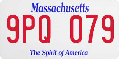 MA license plate 9PQ079