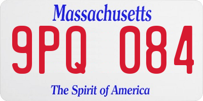 MA license plate 9PQ084