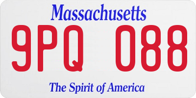 MA license plate 9PQ088
